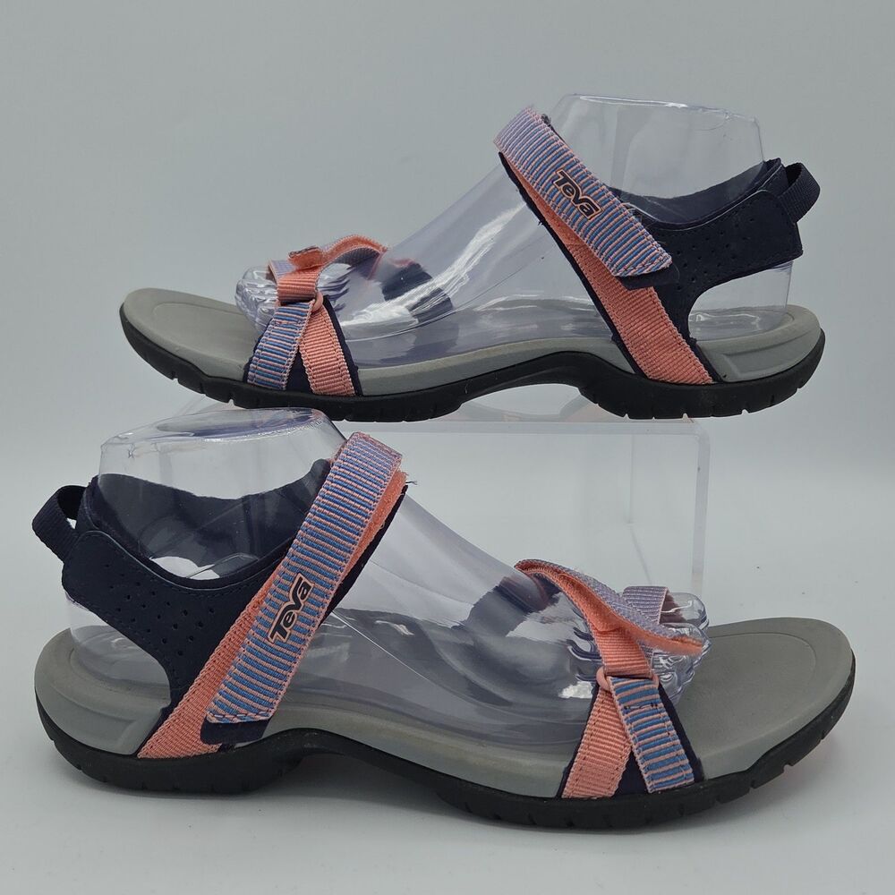 Teva Verra Womens 10 EU 41 Pink Blue Striped Sport Hiking Sandals Shoes 1006263
